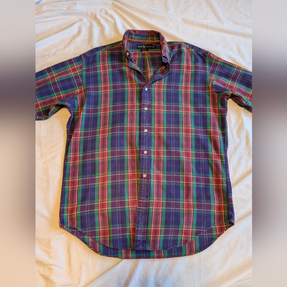 Polo Ralph Lauren Blake Purple Plaid Flannel Side Medium